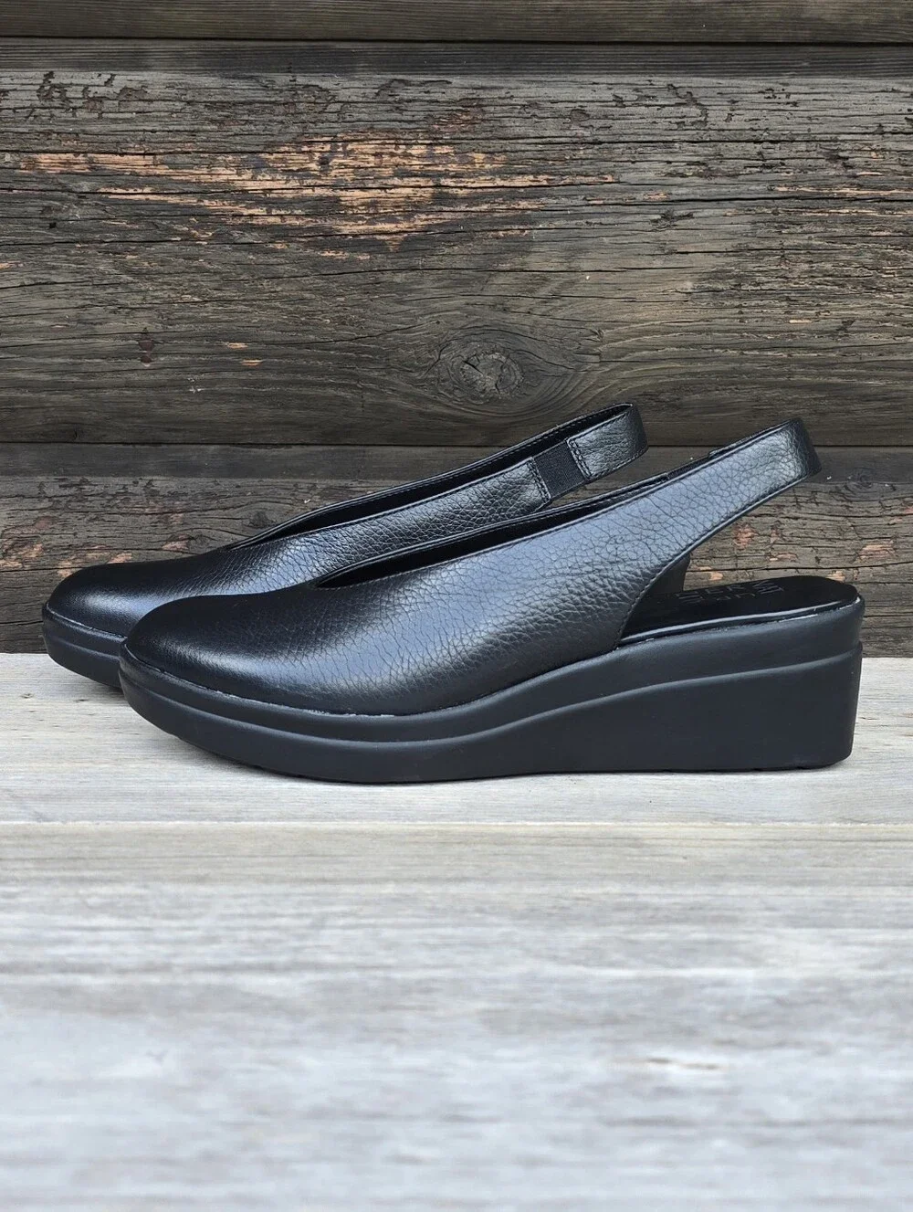 Natutalizer Sutton Y2K Corporate Chic Leather Slingback Comfort Wedge 7M